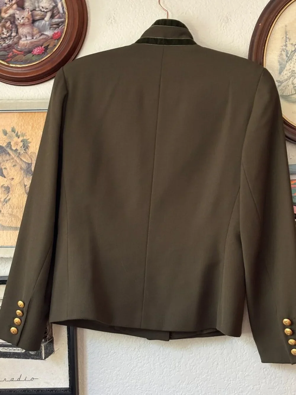 Vintage Army Green Wool Jacket - Picture 2 of 3